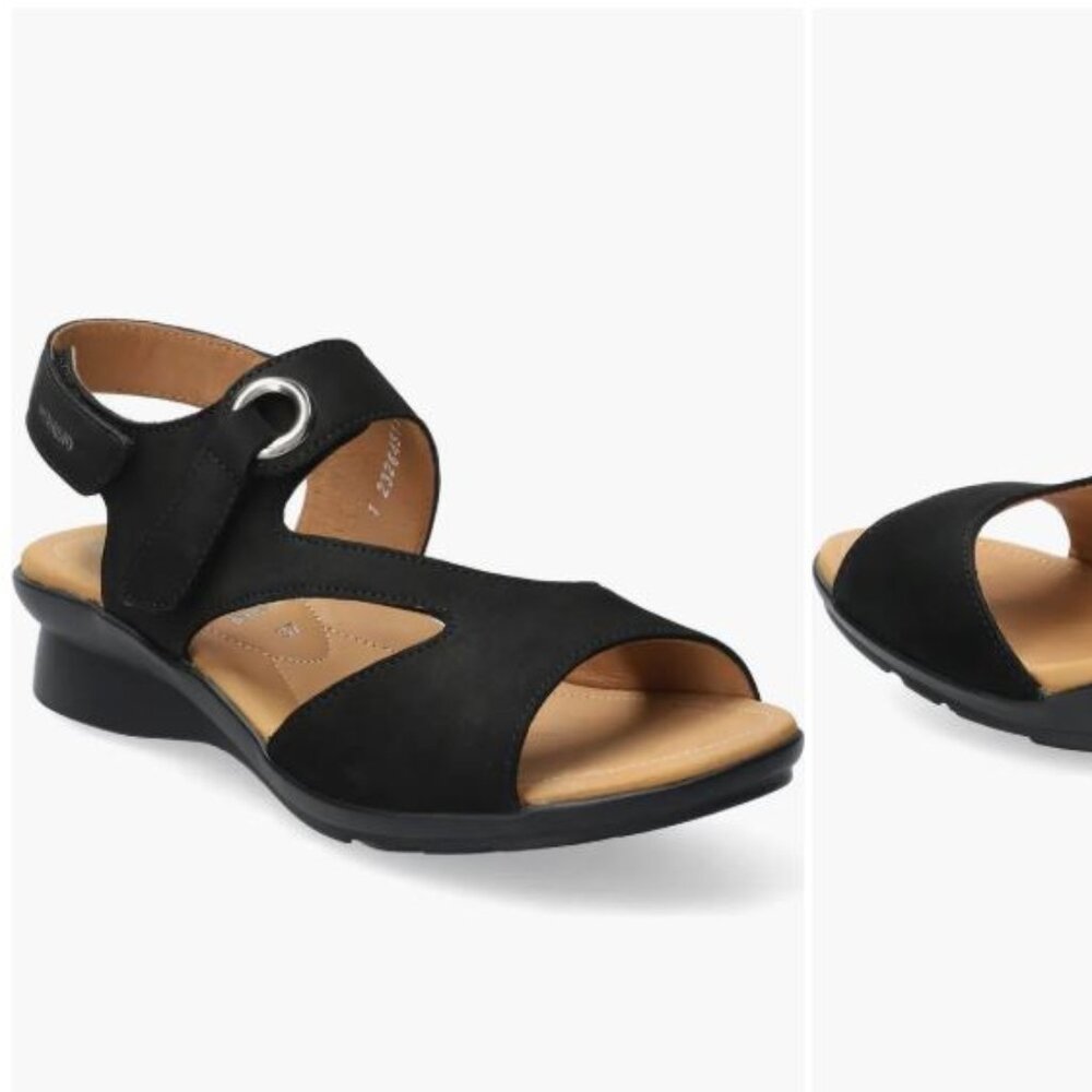 NWOT Like New Mephisto Black Leather Slingback Sandal Size 9